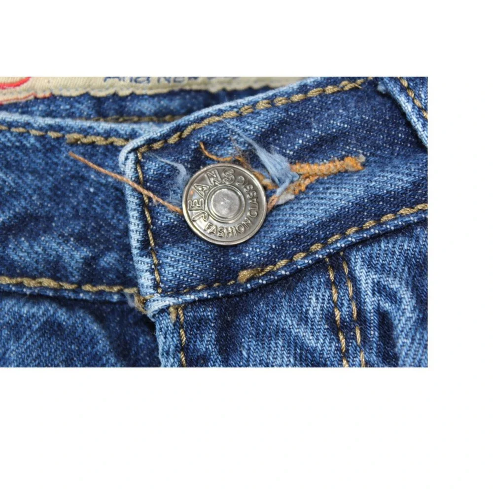 Womens Denim‎ Jean shorts Distressed with Rose Patch (no size)